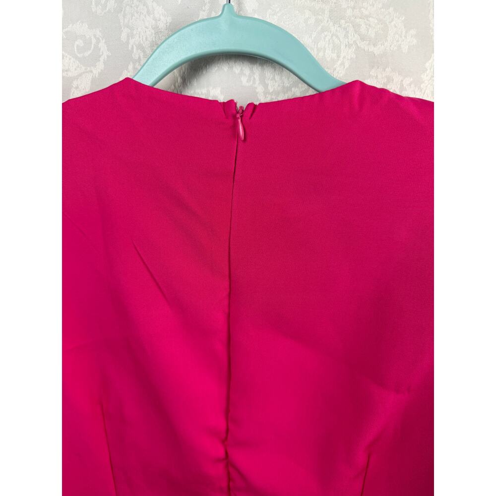 Aveloria XL Hot Pink Floral Applique Shift Dress Jeweled Flowers - Picture 5 of 6